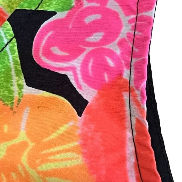 Vintage 80s JIMMY'Z Neon Tropical Floral Cropped Sleeveless Top Sz M - Picture 9 of 9